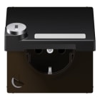 JUNG - SCHUKO Steckdose, 16A 250V ~, Schriftfeld, Klappdeckel, mit Sicherheitsschloss