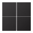 JUNG - Tastensatz 4fach, F40, Serie LS, dark (lackiertes Aluminium)