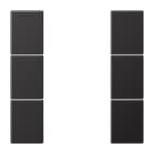 JUNG - Tastensatz 3fach, F50, Serie LS, dark (lackiertes Aluminium)