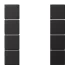 JUNG - Tastensatz 4fach, F50, Serie LS, dark (lackiertes Aluminium)