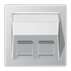 JUNG - Abdeckung für Montageadapter 30° 2fach, Schriftfeld, Aluminium