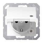 JUNG - SCHUKO Steckdose, 16A 250V ~, o.Krallen, mit Funktionsanzeige, Klappdeckel