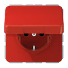 JUNG - SCHUKO Steckdose, 16A 250V ~, o.Krallen, SAFETY+, Klappdeckel, Thermoplast, rot