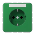 JUNG - SCHUKO Steckdose, 16A 250V ~, Schriftfeld, SAFETY+, Thermoplast, grün (für SV)