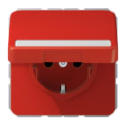 JUNG - SCHUKO Steckdose, 16A 250V ~, Schriftfeld, Klappdeckel, Thermoplast, rot