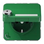 JUNG - SCHUKO Steckdose, 16A 250V ~, Klappdeckel, Sicherheitsschloss, Thermoplast, grün
