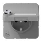 JUNG - SCHUKO Steckdose, 16A 250V ~, Klappdeckel, Sicherheitsschloss, Thermoplast, grau