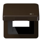 JUNG - Klappdeckel inklusive Zentralplatte, Symbol Charger, Serie CD, braun