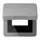 JUNG - Klappdeckel inklusive Zentralplatte, Symbol Charger, Serie CD, grau