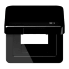 JUNG - Klappdeckel inklusive Zentralplatte, Symbol Charger, Serie CD, schwarz