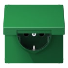 JUNG - SCHUKO Steckdose, 16A 250V ~, SAFETY+, Klappdeckel, Thermoplast, grün (für SV)