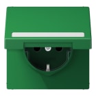 JUNG - SCHUKO Steckdose, 16A 250V ~, Schriftfeld, Klappdeckel, Thermoplast, grün