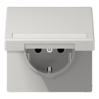 JUNG - SCHUKO Steckdose, 16A 250V ~, Schriftfeld, Klappdeckel, Thermoplast, lichtgrau