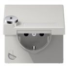 JUNG - SCHUKO Steckdose, 16A 250V ~, Schriftfeld, Klappdeckel, mit Sicherheitsschloss