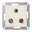 JUNG - Multimedia-Anschlusssystem Cinch Audio / Miniklinke 3,5mm, Serie AS, weiss