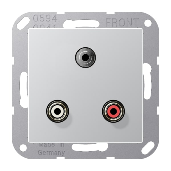JUNG - Multimedia-Anschlusssystem Cinch Audio / Miniklinke 3,5mm, Serie A, aluminium
