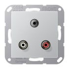 JUNG - Multimedia-Anschlusssystem Cinch Audio / Miniklinke 3,5mm, Serie A, aluminium