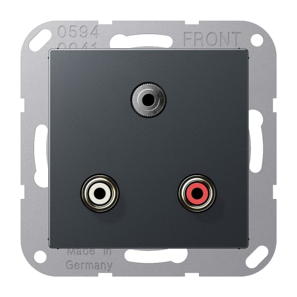 JUNG - Multimedia-Anschlusssystem Cinch Audio/Miniklinke 3,5mm, anthrazit