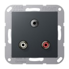 JUNG - Multimedia-Anschlusssystem Cinch Audio/Miniklinke 3,5mm, anthrazit