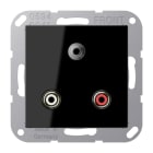 JUNG - Multimedia-Anschlusssystem Cinch Audio / Miniklinke 3,5mm, Serie A, schwarz