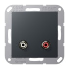 JUNG - Multimedia-Anschlusssystem Cinch Audio, Serie A, anthrazit matt