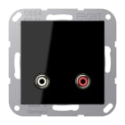 JUNG - Multimedia-Anschlusssystem Cinch Audio, Serie A, schwarz