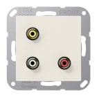 JUNG - Multimedia-Anschlusssystem Cinch Audio / Composite Video, Serie AS, weiss