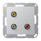 JUNG - Multimedia-Anschlusssystem Cinch Audio / Composite Video, Serie A, aluminium
