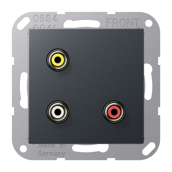 JUNG - Multimedia-Anschlusssystem Cinch Audio/Composite Video, anthrazit