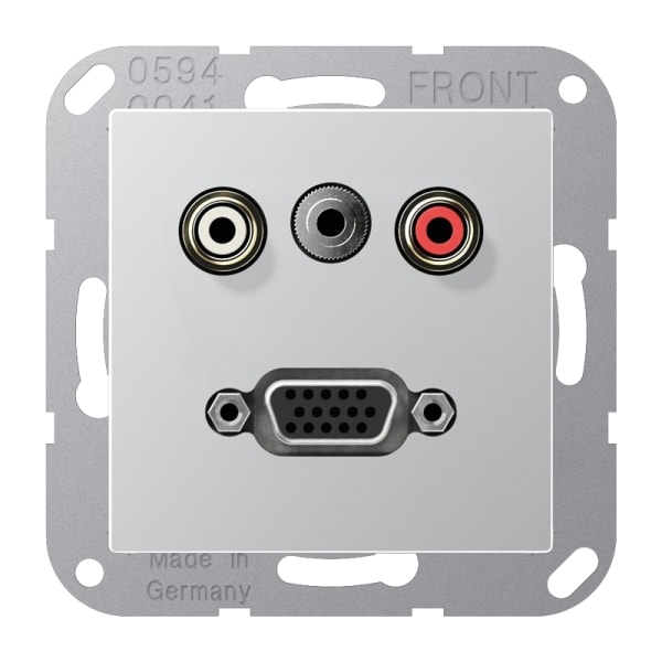 JUNG - Multimedia-Anschlusssystem Cinch Audio/Miniklinke 3,5mm/VGA, aluminium