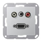 JUNG - Multimedia-Anschlusssystem Cinch Audio/Miniklinke 3,5mm/VGA, aluminium