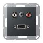 JUNG - Multimedia-Anschlusssystem Cinch Audio/Miniklinke 3,5mm/VGA, anthrazit