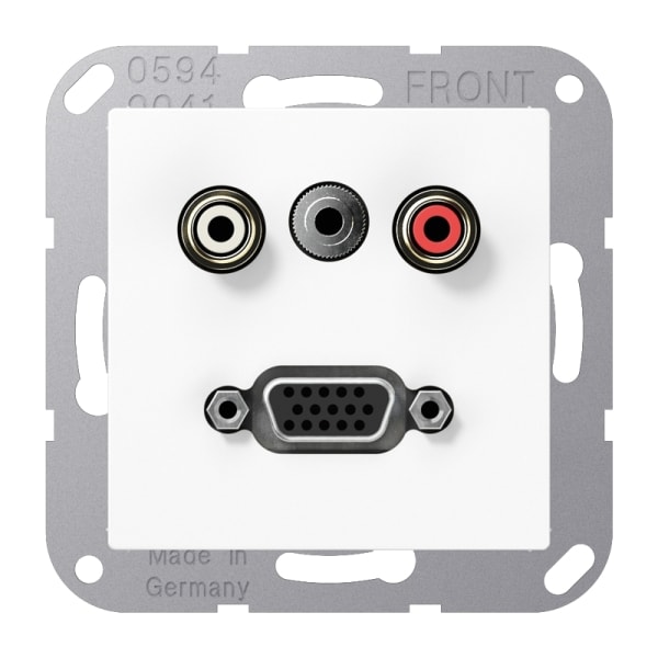 JUNG - Multimedia-Anschlusssystem Cinch Audio / Miniklinke 3,5mm / VGA, Serie AS/A,
