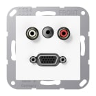 JUNG - Multimedia-Anschlusssystem Cinch Audio / Miniklinke 3,5mm / VGA, Serie AS/A,