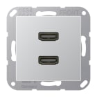 JUNG - Multimedia-Anschlusssystem 2 x HDMI, Serie A, aluminium