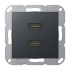 JUNG - Multimedia-Anschlusssystem 2 x HDMI, Serie A, anthrazit matt