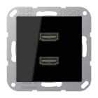 JUNG - Multimedia-Anschlusssystem 2 x HDMI, Serie A, schwarz