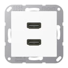 JUNG - Multimedia-Anschlusssystem 2 x HDMI, Serie AS/A, alpinweiss