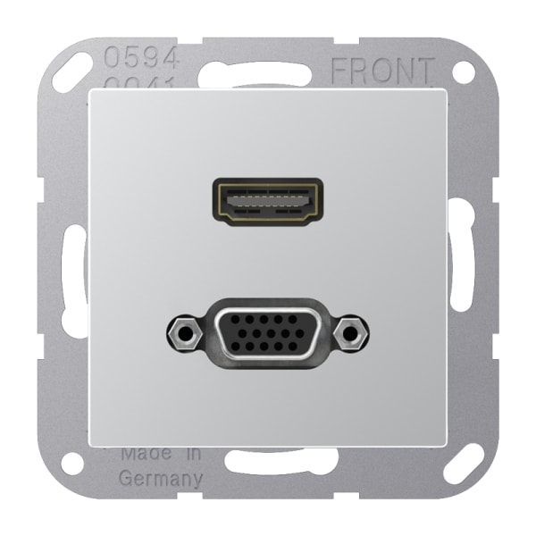 JUNG - Multimedia-Anschlusssystem HDMI / VGA, Serie A, aluminium