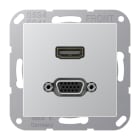 JUNG - Multimedia-Anschlusssystem HDMI / VGA, Serie A, aluminium