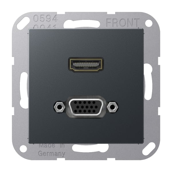 JUNG - Multimedia-Anschlusssystem HDMI / VGA, Serie A, anthrazit matt