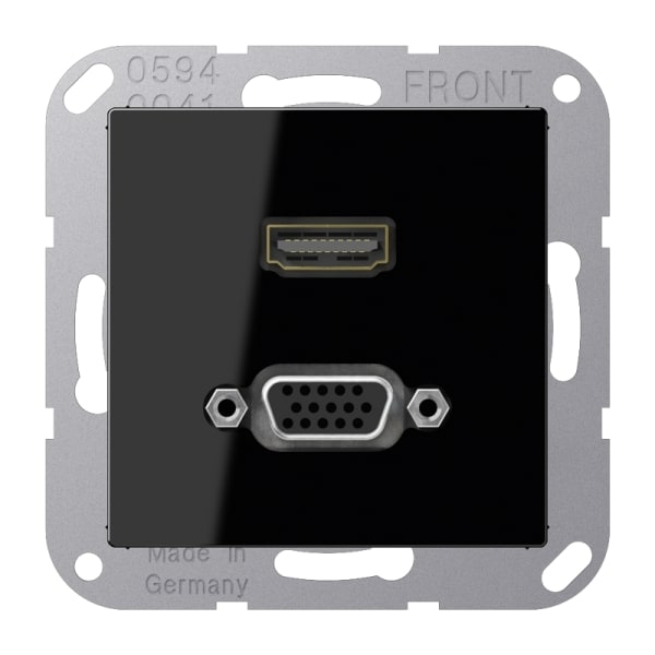 JUNG - Multimedia-Anschlusssystem HDMI / VGA, Serie A, schwarz
