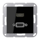 JUNG - Multimedia-Anschlusssystem HDMI / VGA, Serie A, schwarz