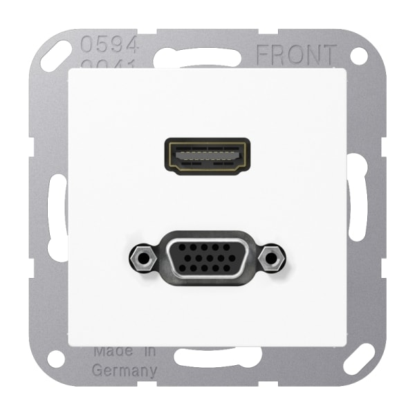 JUNG - Multimedia-Anschlusssystem HDMI / VGA, Serie AS/A, alpinweiss