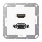 JUNG - Multimedia-Anschlusssystem HDMI / VGA, Serie AS/A, alpinweiss