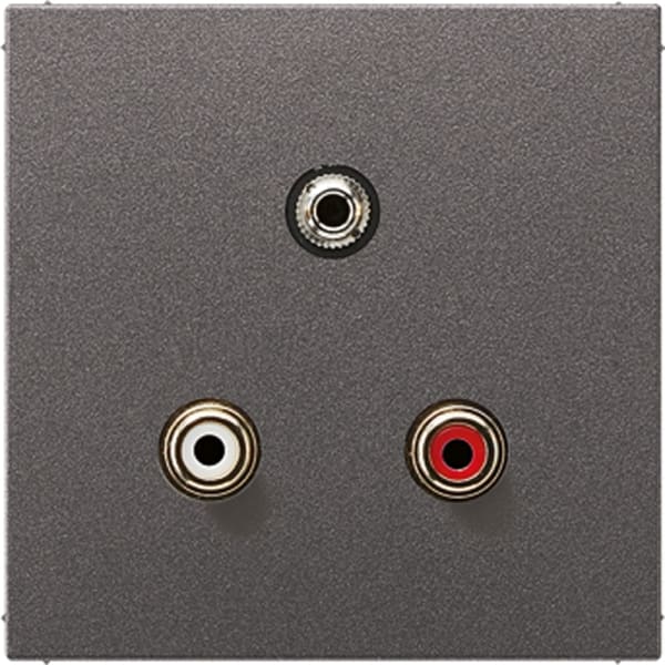 JUNG - Multimedia-Anschlusssystem Cinch Audio / Miniklinke 3,5mm, anthrazit