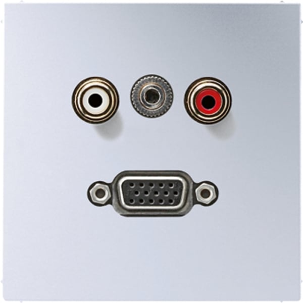 JUNG - Multimedia-Anschlusssystem Cinch Audio / Miniklinke 3,5mm / VGA, Aluminium