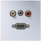 JUNG - Multimedia-Anschlusssystem Cinch Audio / Miniklinke 3,5mm / VGA, Aluminium
