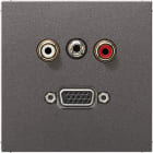 JUNG - Multimedia-Anschlusssystem Cinch Audio / Miniklinke 3,5mm / VGA, anthrazit