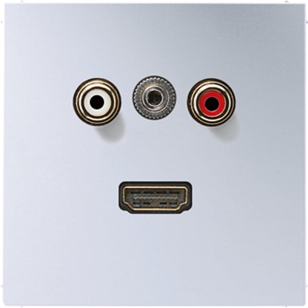 JUNG - Multimedia-Anschlusssystem Cinch Audio / Miniklinke 3,5mm / HDMI, Aluminium